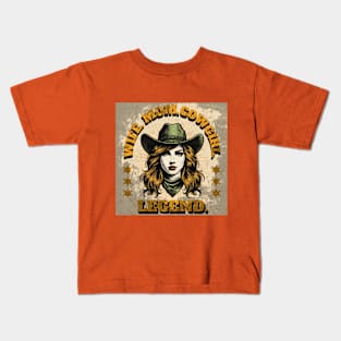 Wife, Mom, Cowgirl, Legend (girl in western hat) Kids T-Shirt